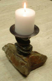 rock candle holders